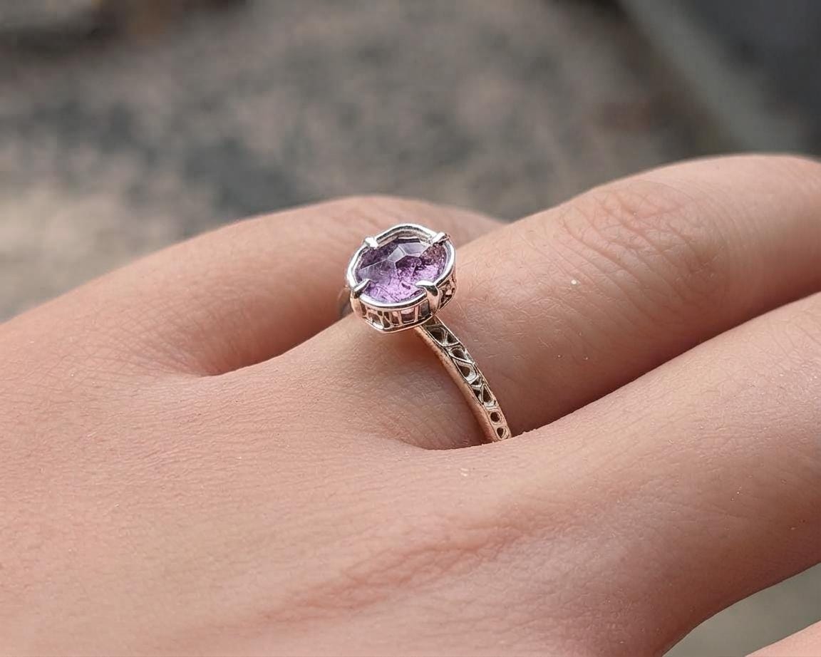 Pink Montana Sapphire Ring in Sterling Silver