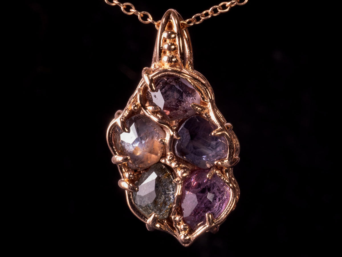 Natural Pink Montana Sapphire Pendant 14k Rose Gold | 6 Carats | One of a Kind