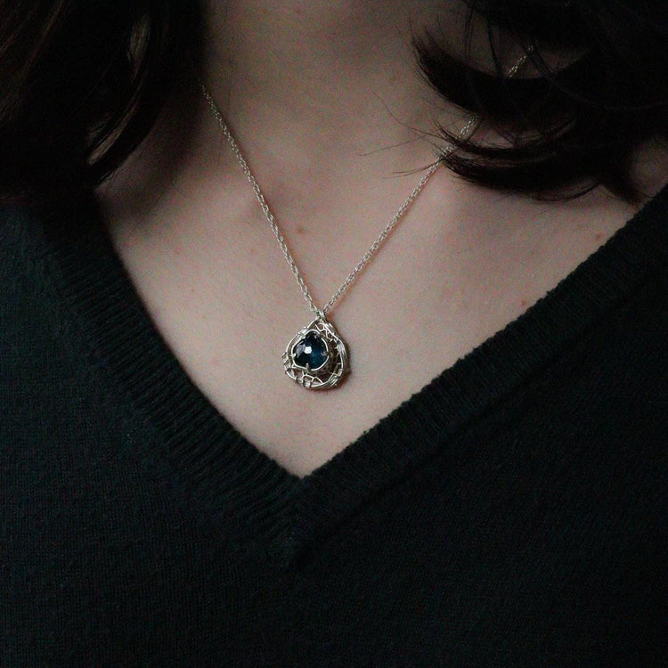 girl with pendant on