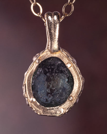 14k Yellow Gold Montana Sapphire  Pendant, Fine Jewelry, item 1032
