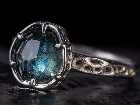 Teal Montana Sapphire Ring in Sterling Silver
