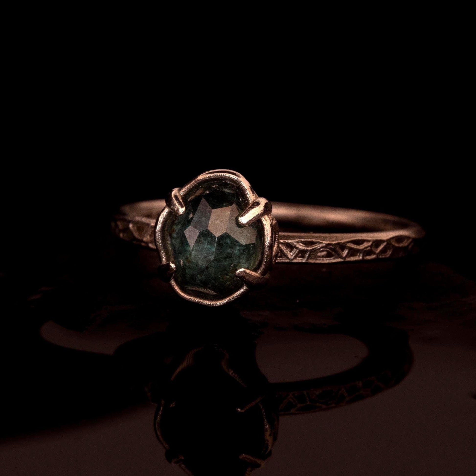 Hand Cut Montana Sapphire Solitaire Ring in Sterling Silver, item 1012 