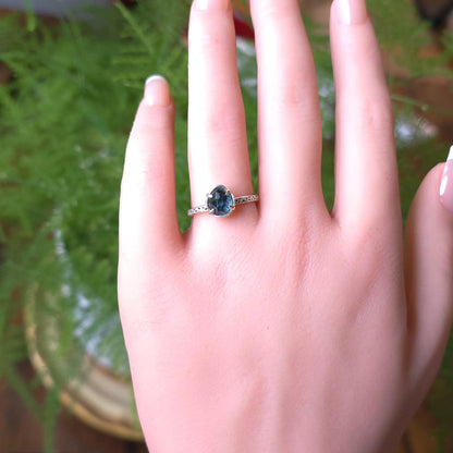 Hand Cut Montana Sapphire Solitaire Ring in Sterling Silver, item 1012 