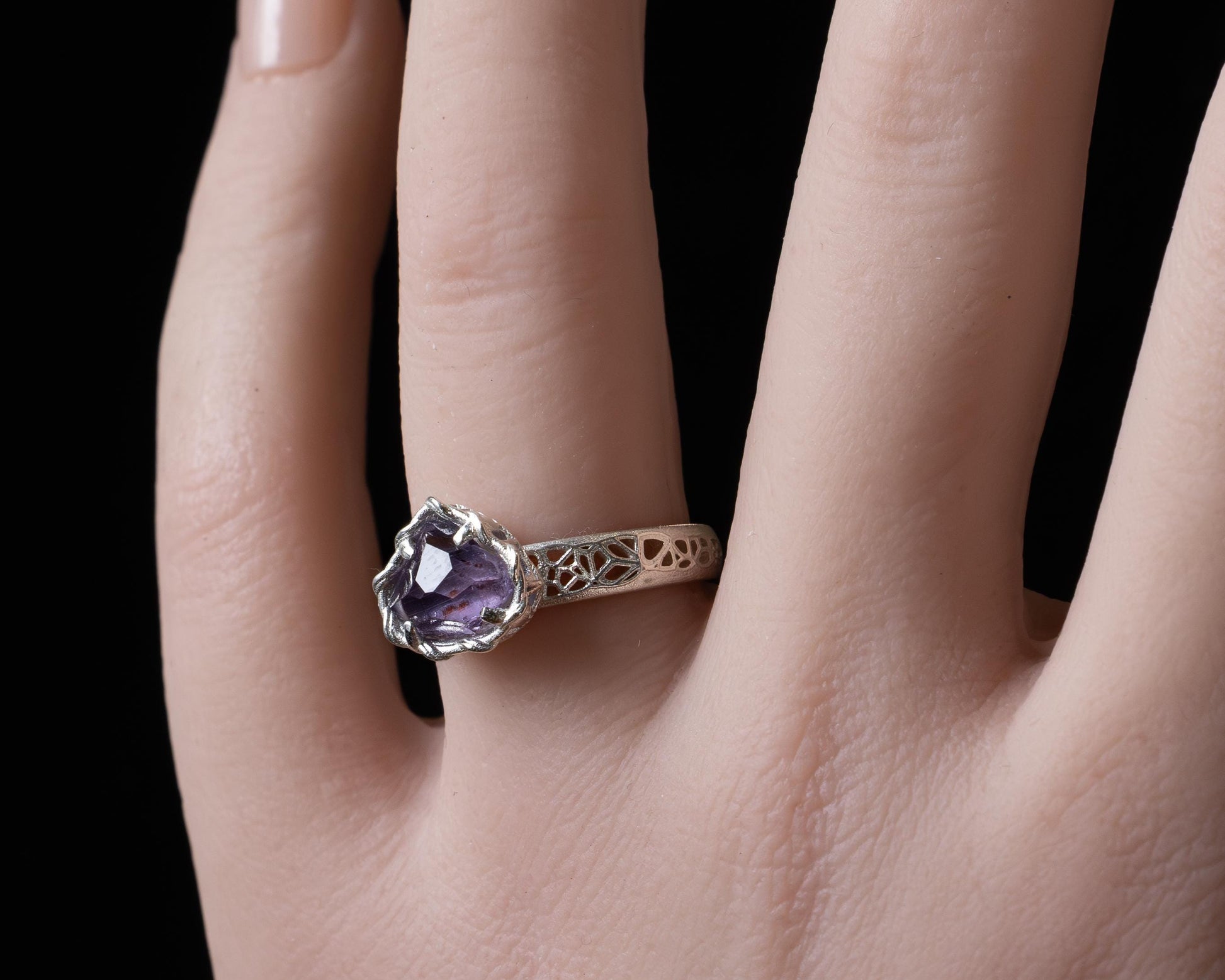 Sapphire Ring in Sterling Silver Soft Violet Solitaire item 1041 Sterling Silver, sapphire