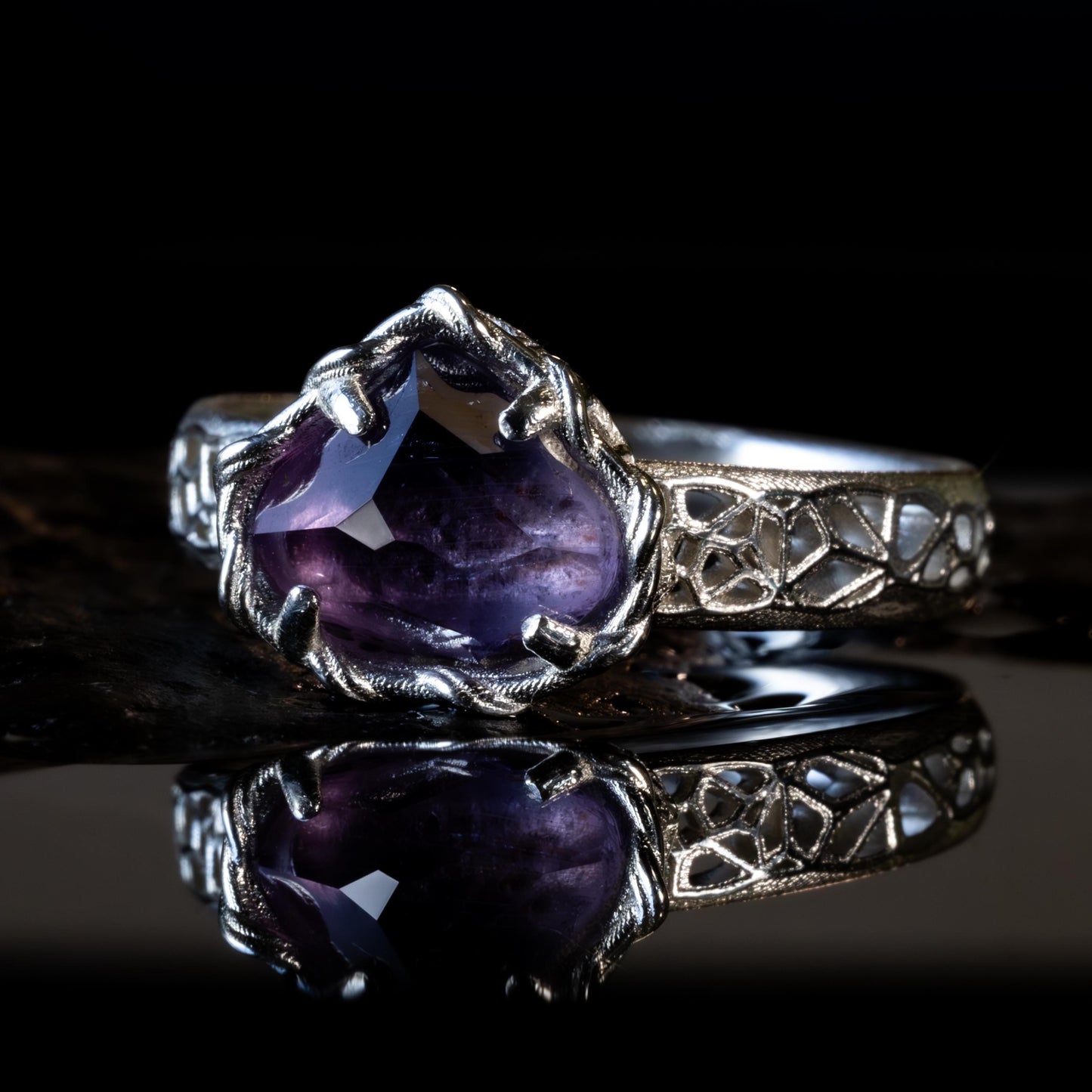 Sapphire Ring in Sterling Silver Soft Violet Solitaire item 1041 Sterling Silver, sapphire