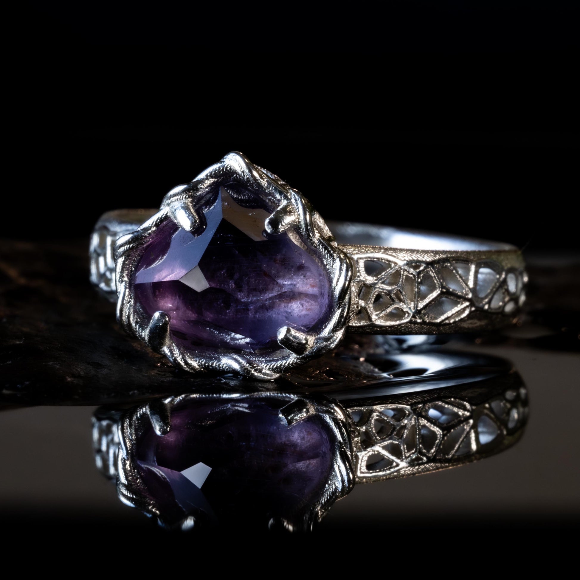 Sapphire Ring in Sterling Silver Soft Violet Solitaire item 1041 Sterling Silver, sapphire