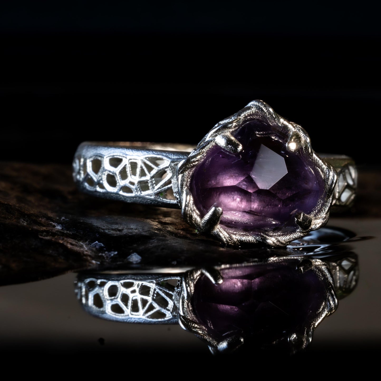 Sapphire Ring in Sterling Silver Soft Violet Solitaire item 1041 Sterling Silver, sapphire