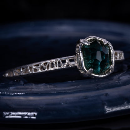 Hand Cut Montana Sapphire Solitaire Ring in Sterling Silver, item 1025 silver, sapphire