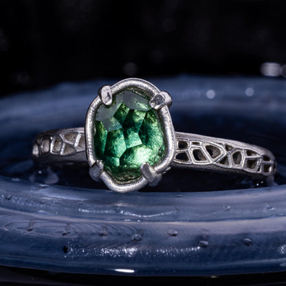 Hand Cut Montana Sapphire Solitaire Ring in Sterling Silver, item 1014 