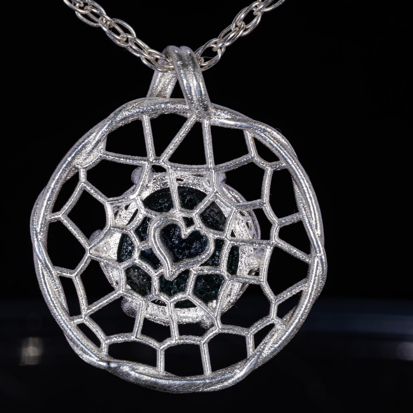 Hand Cut Montana Sapphire Sterling Silver Pendant - Dreamcatcher Necklace item 1004 Sterling silver