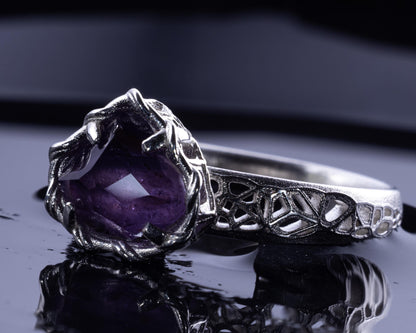 Sapphire Ring in Sterling Silver Soft Violet Solitaire item 1041 Sterling Silver, sapphire