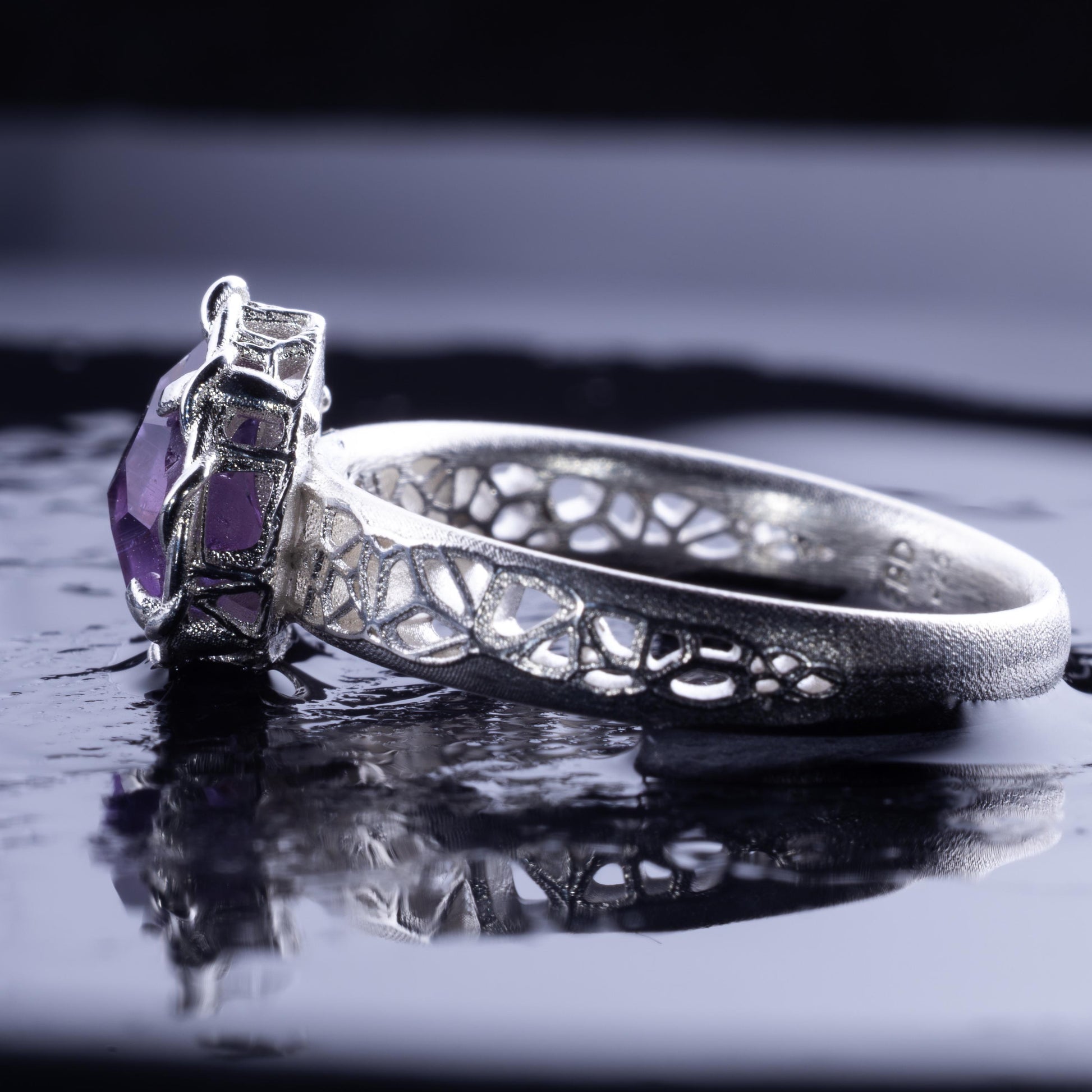 Sapphire Ring in Sterling Silver Soft Violet Solitaire item 1041 Sterling Silver, sapphire