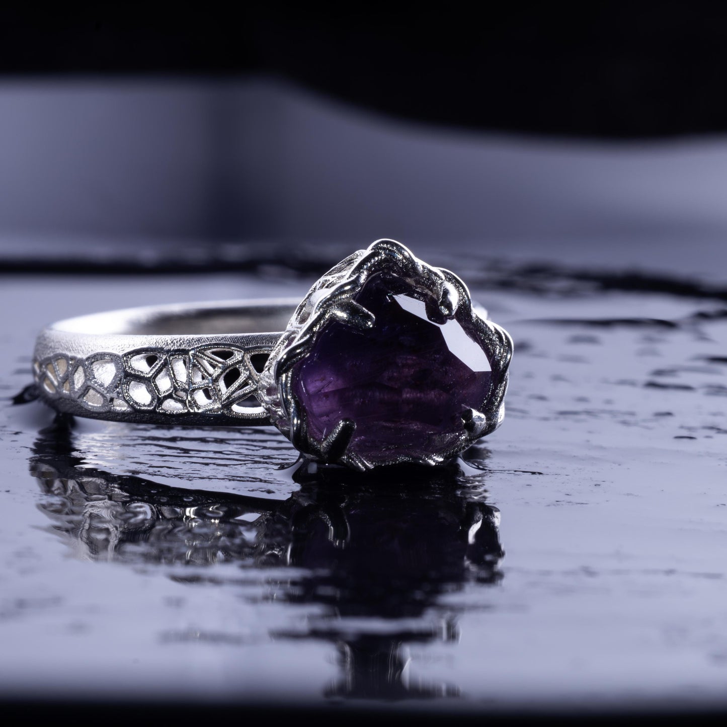 Sapphire Ring in Sterling Silver Soft Violet Solitaire item 1041 Sterling Silver, sapphire