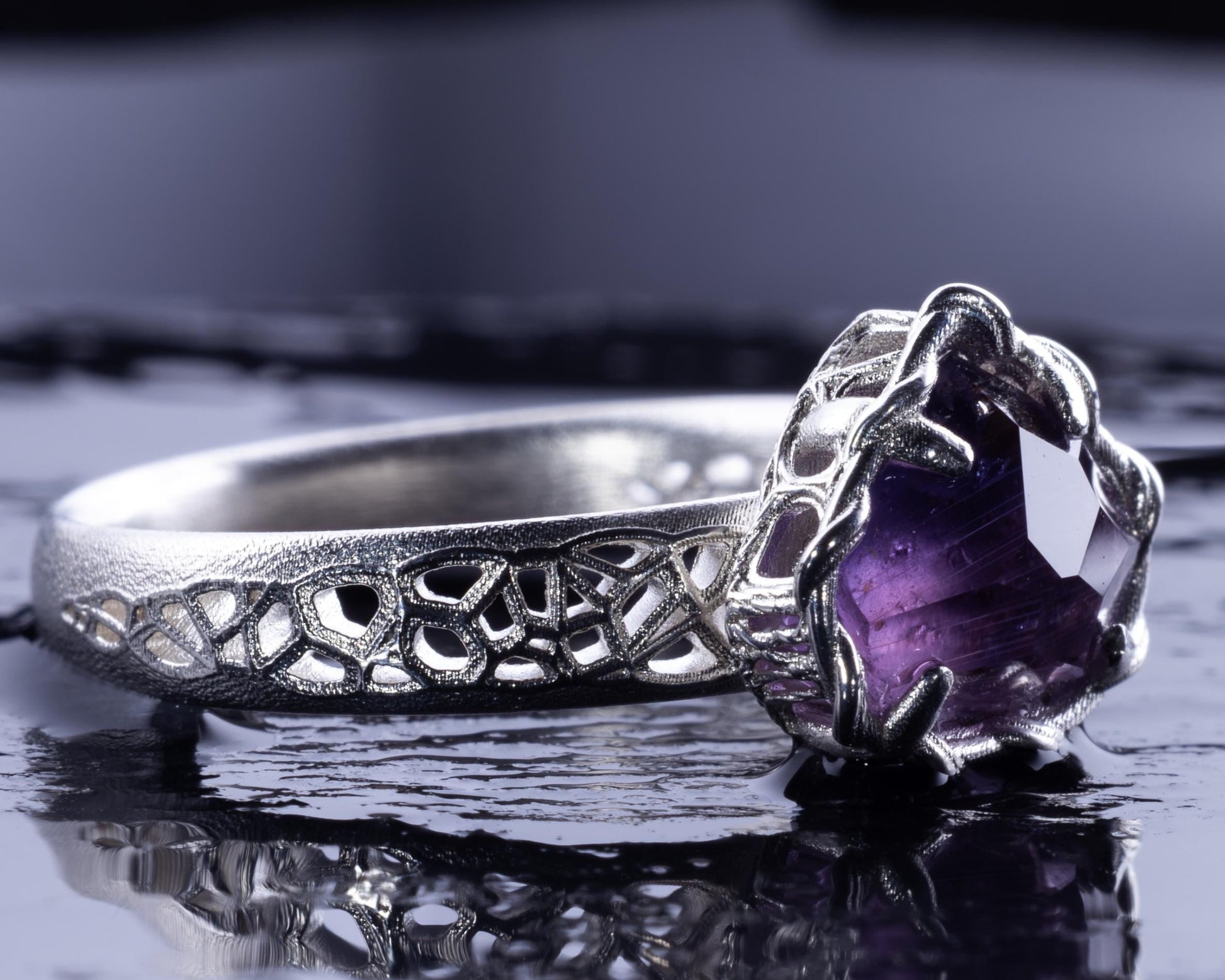 Sapphire Ring in Sterling Silver Soft Violet Solitaire item 1041 Sterling Silver, sapphire