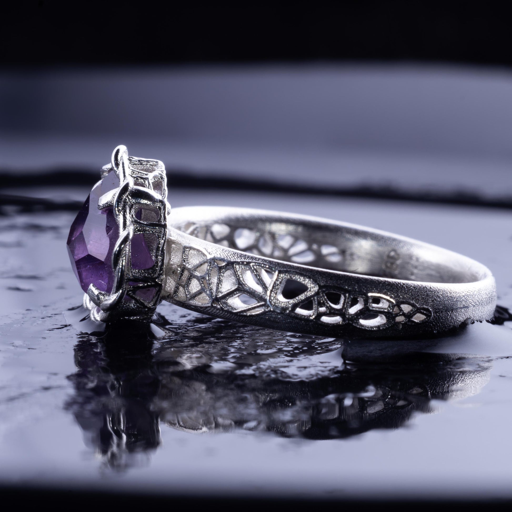 Sapphire Ring in Sterling Silver Soft Violet Solitaire item 1041 Sterling Silver, sapphire