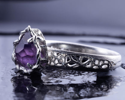 Sapphire Ring in Sterling Silver Soft Violet Solitaire item 1041 Sterling Silver, sapphire