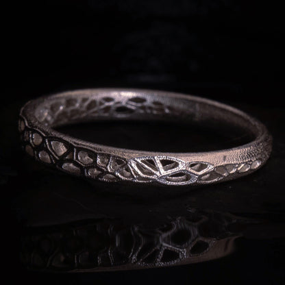 Sterling Silver Band Ring with Organic Lattice Texture item 1029 