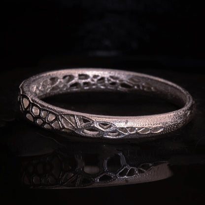 Sterling Silver Band Ring with Organic Lattice Texture item 1029 