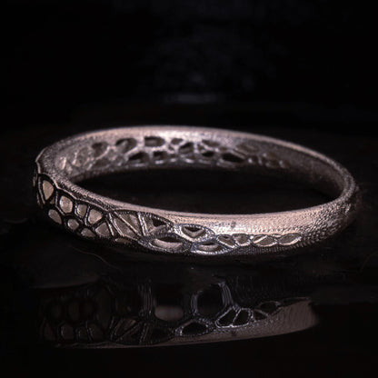 Sterling Silver Band Ring with Organic Lattice Texture item 1029 