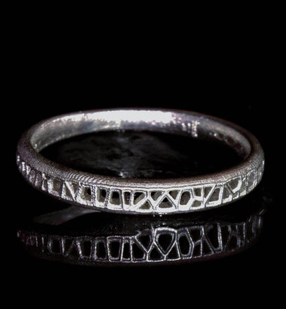 Sterling Silver Band Ring with Organic Lattice Texture item 1027 