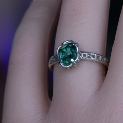 Hand Cut Montana Sapphire Solitaire Ring in Sterling Silver, item 1014 