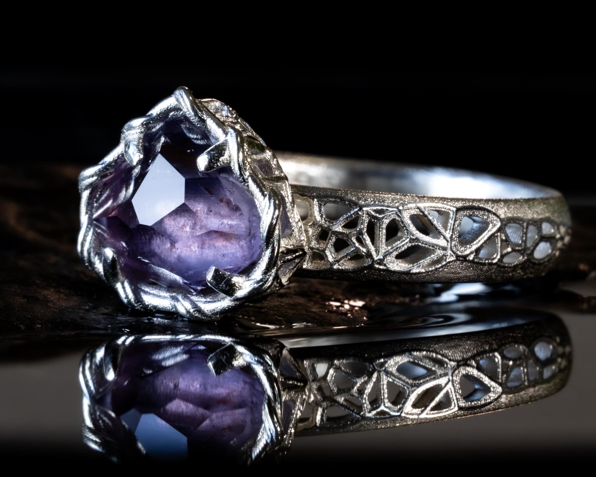 Sapphire Ring in Sterling Silver Soft Violet Solitaire item 1041 Sterling Silver, sapphire