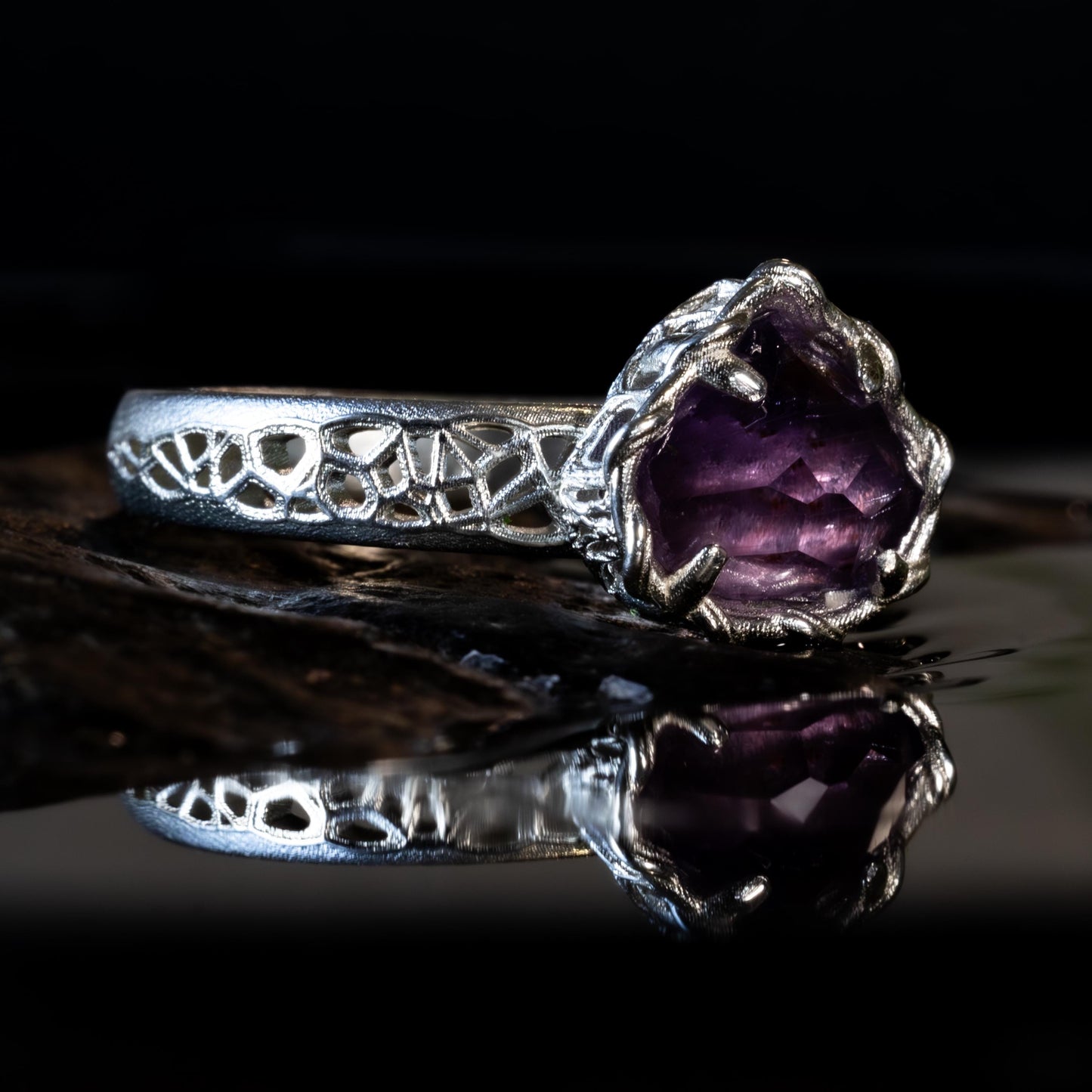 Sapphire Ring in Sterling Silver Soft Violet Solitaire item 1041 Sterling Silver, sapphire