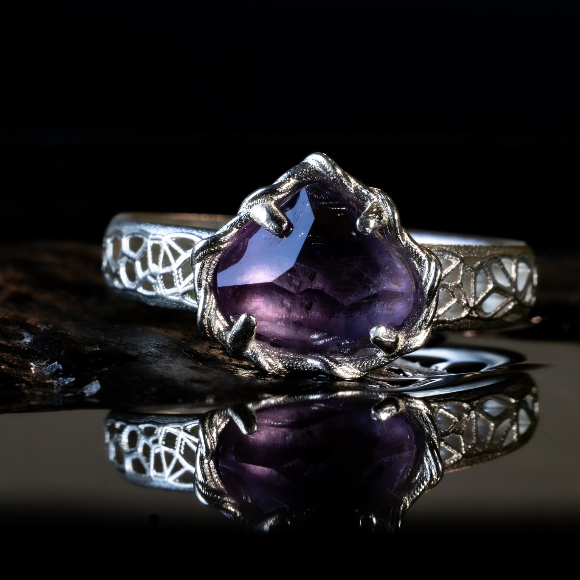 Sapphire Ring in Sterling Silver Soft Violet Solitaire item 1041 Sterling Silver, sapphire