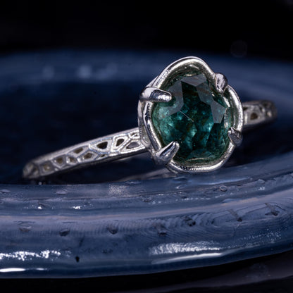 Hand Cut Montana Sapphire Solitaire Ring in Sterling Silver, item 1012 