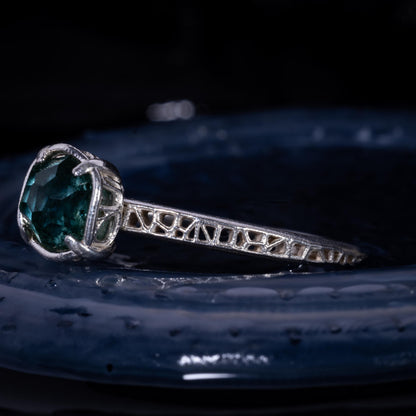 Hand Cut Montana Sapphire Solitaire Ring in Sterling Silver, item 1025 silver, sapphire