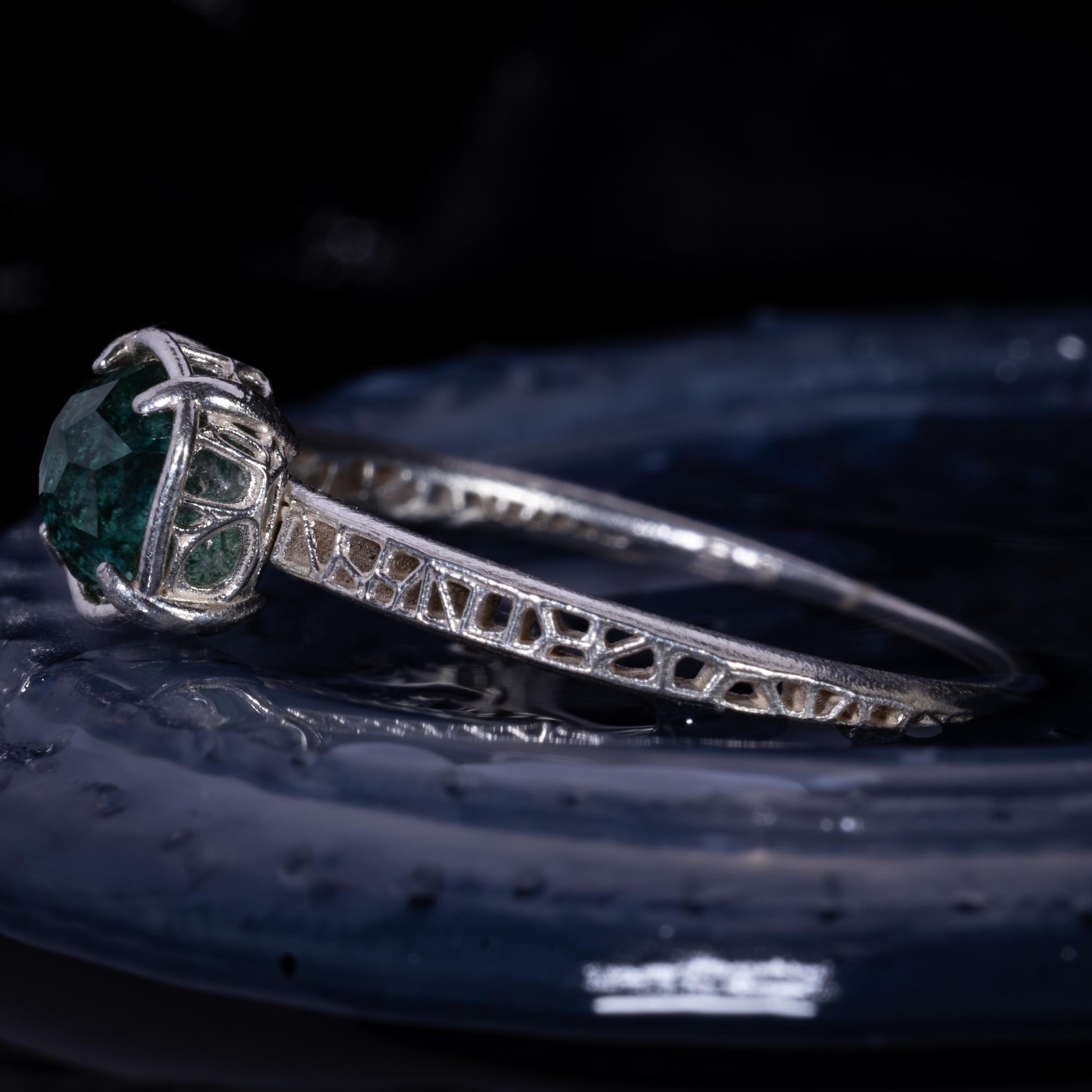 Hand Cut Montana Sapphire Solitaire Ring in Sterling Silver, item 1025 silver, sapphire