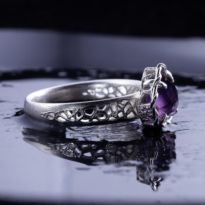 Sapphire Ring in Sterling Silver Soft Violet Solitaire item 1041 Sterling Silver, sapphire