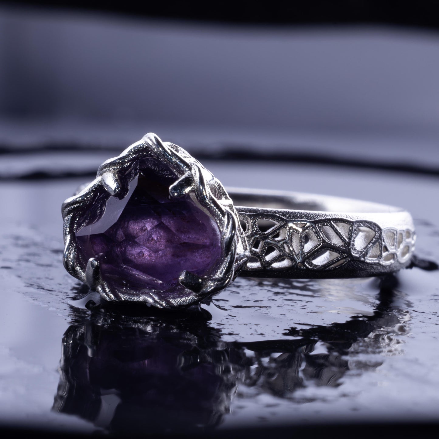 Sapphire Ring in Sterling Silver Soft Violet Solitaire item 1041 Sterling Silver, sapphire