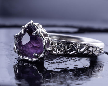 Sapphire Ring in Sterling Silver Soft Violet Solitaire item 1041 Sterling Silver, sapphire