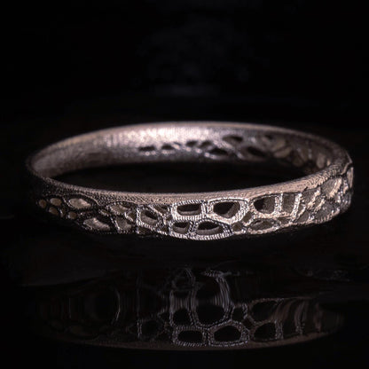 Sterling Silver Band Ring with Organic Lattice Texture item 1029 