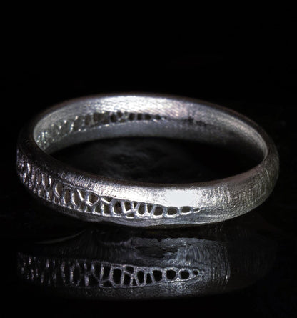 Sterling Silver Band Ring with Organic Lattice Texture item 1026 