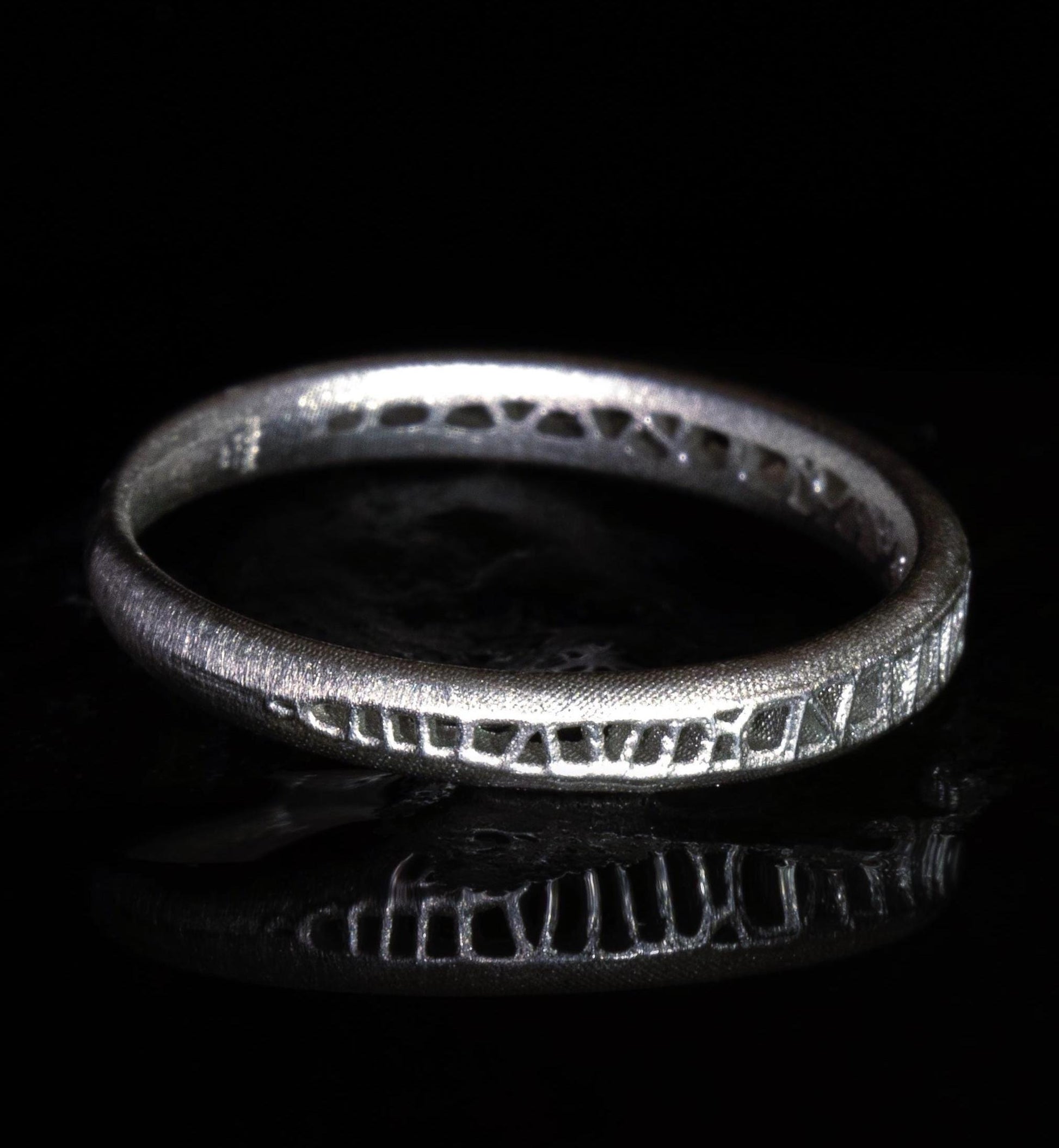 Sterling Silver Band Ring with Organic Lattice Texture item 1027 