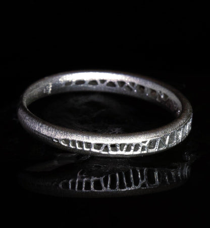 Sterling Silver Band Ring with Organic Lattice Texture item 1027 