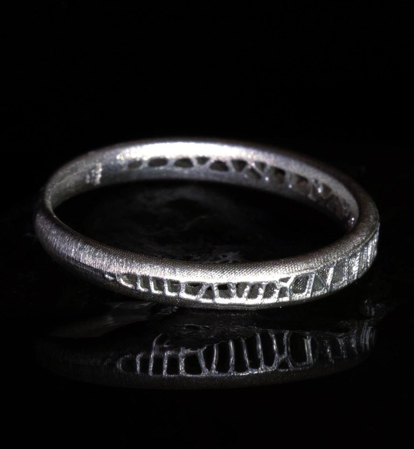 Sterling Silver Band Ring with Organic Lattice Texture item 1027 