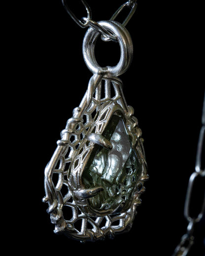 Hand Cut Montana Sapphire Sterling Silver Pendant item 1023 Sterling silver, Montana Sapphire, green sapphire