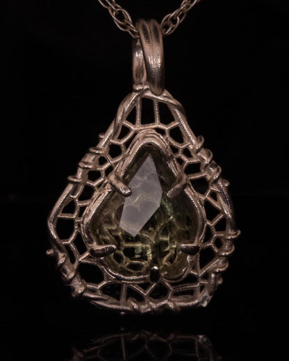 Hand Cut Montana Sapphire Sterling Silver Pendant item 1023 Sterling silver, Montana Sapphire, green sapphire