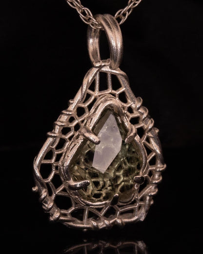 Hand Cut Montana Sapphire Sterling Silver Pendant item 1023 Sterling silver, Montana Sapphire, green sapphire