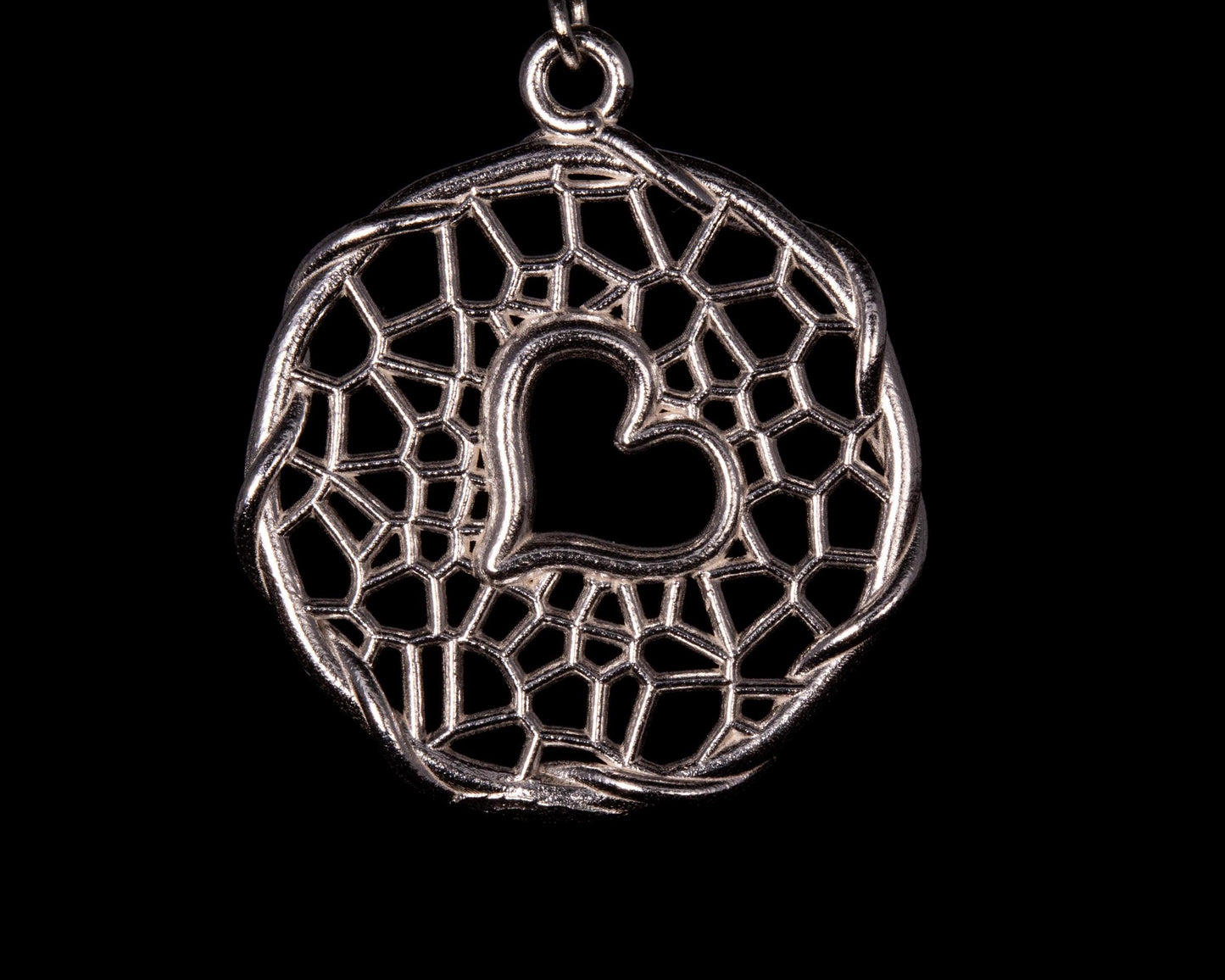 Handcrafted Sterling Silver Heart Lattice Earrings item 1038 