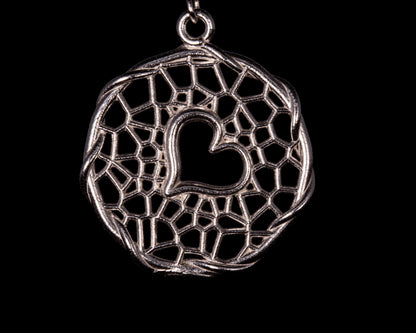 Handcrafted Sterling Silver Heart Lattice Earrings item 1038 