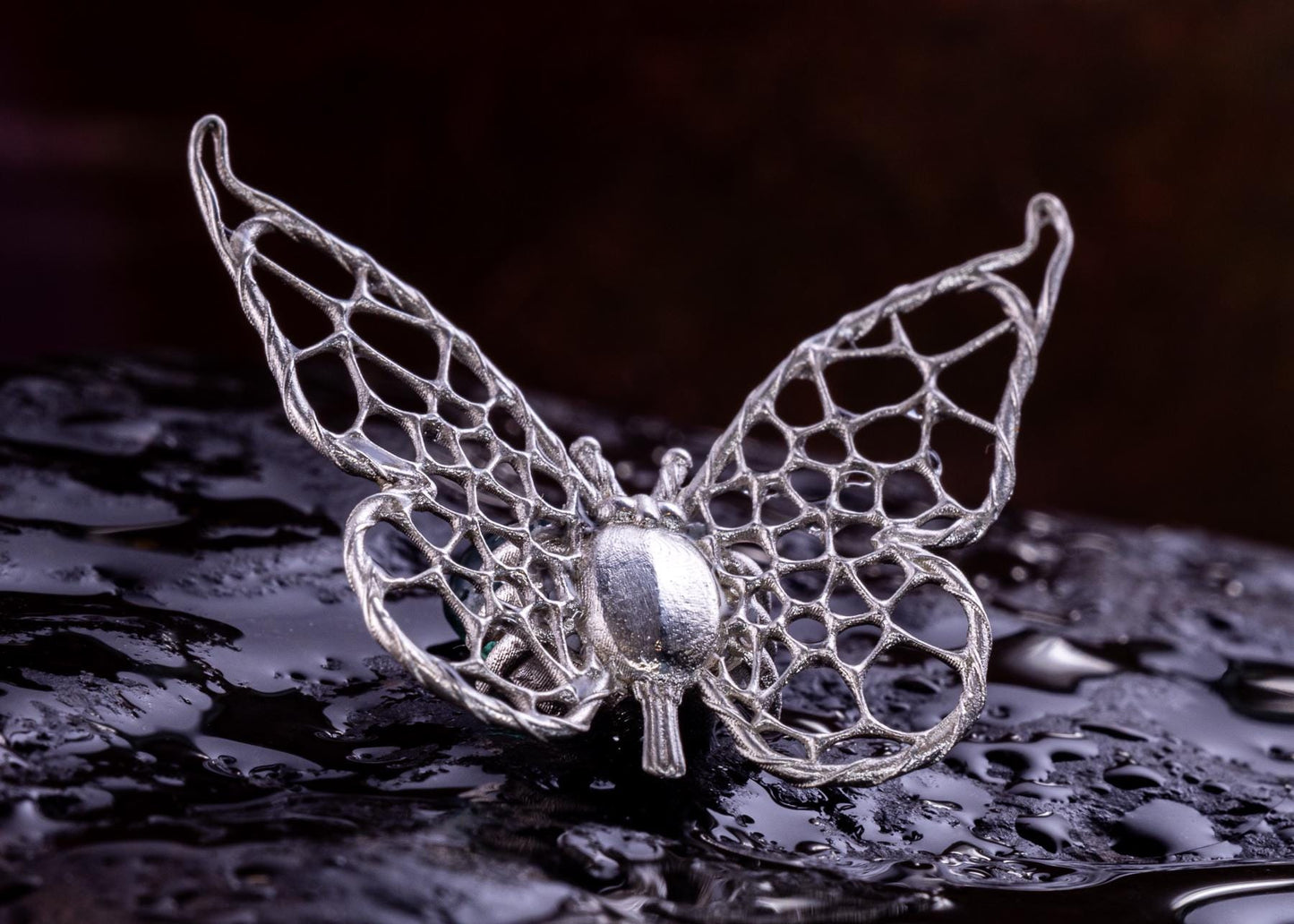 Handmade Butterfly Photo Magnet - Sculptural Metal Fridge Magnet for Holding Pictures or Memories Sterling Silver
