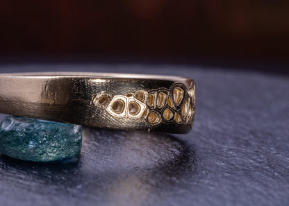 6mm Men’s Wedding Band – Organic Lattice Ring – Unique Handmade Gold Band – Comfort Fit – Made to Order 