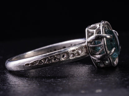 Portal Cut Montana Sapphire Ring – Blue Teal Sapphire – Sterling Silver – One of a Kind – Size 5.75 