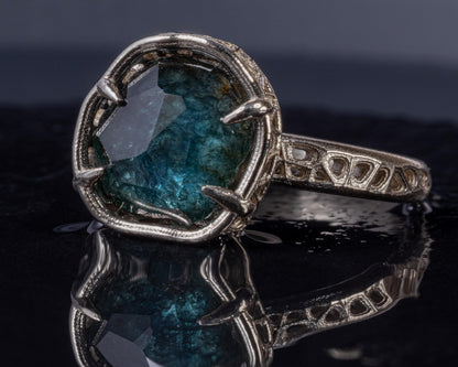 Montana Sapphire Ring in 14k White Gold, 3.14 Carat, 9mm Blue Sapphire, One of a Kind 