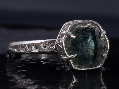 Montana Sapphire Ring in Sterling Silver, Blue Teal Gemstone, Size 7.25, Handmade Jewelry, Unique Engagement 