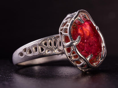 Portal Cut Pink Tourmaline Ring – Hand Cut Gemstone – Sterling Silver – One of a Kind – Size 8.5 